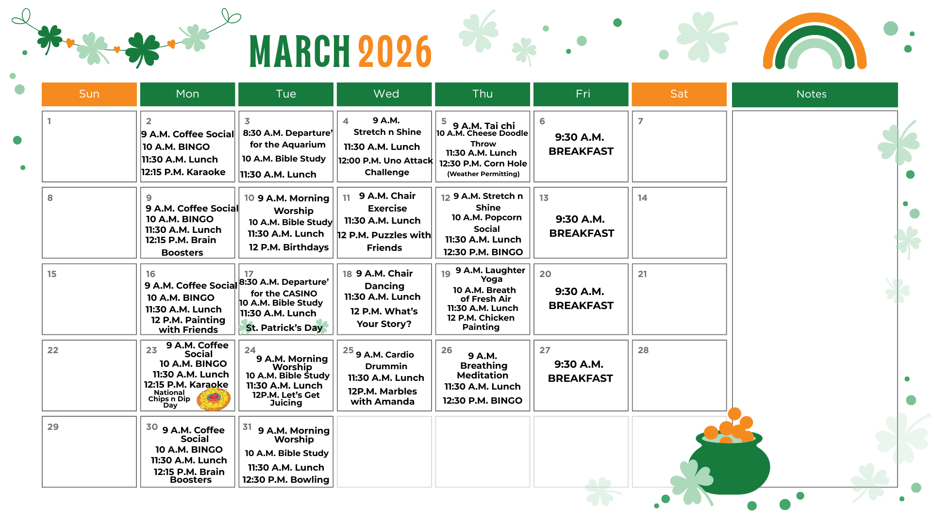 Our Fun March Activities